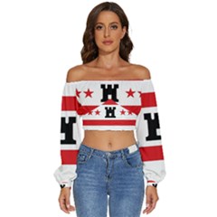 Drenthe Flag Long Sleeve Crinkled Weave Crop Top