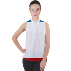 Crimea Flag Mock Neck Chiffon Sleeveless Top by tony4urban