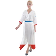 Crimea Flag Quarter Sleeve Wrap Front Maxi Dress by tony4urban