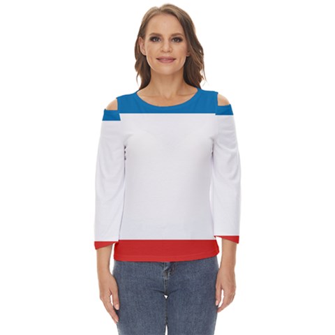 Crimea Flag Cut Out Wide Sleeve Top by tony4urban