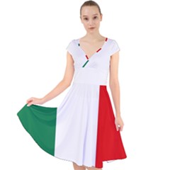 Italy Cap Sleeve Front Wrap Midi Dress by tony4urban