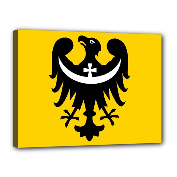 Dolnoslaskie Flag Canvas 16  x 12  (Stretched)