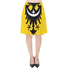 Dolnoslaskie Flag Velvet High Waist Skirt by tony4urban