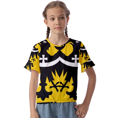 Dolnoslaskie Flag Kids  Cuff Sleeve Scrunch Bottom Tee by tony4urban