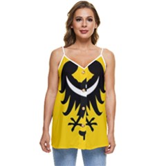 Dolnoslaskie Flag Casual Spaghetti Strap Chiffon Top by tony4urban