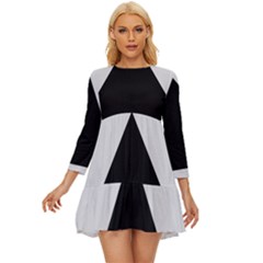 Magnitogorsk City Flag Long Sleeve Babydoll Dress by tony4urban