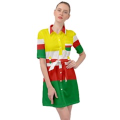 Lubuskie Flag Belted Shirt Dress