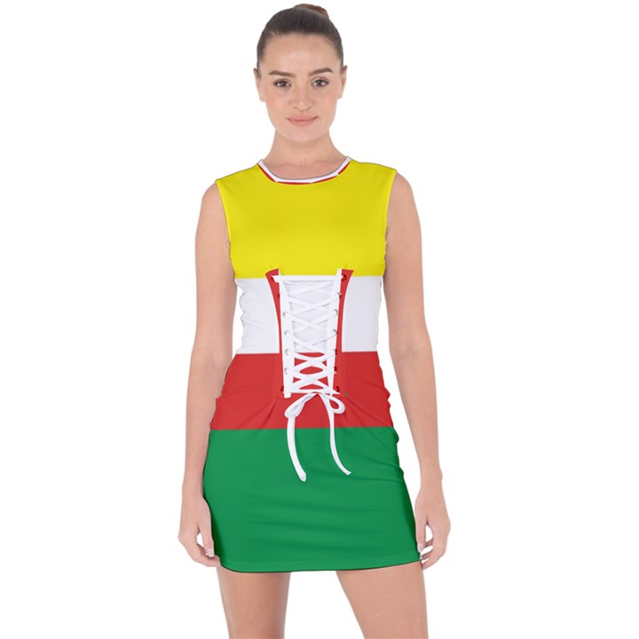 Lubuskie Flag Lace Up Front Bodycon Dress