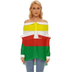 Lubuskie Flag Off Shoulder Chiffon Pocket Shirt