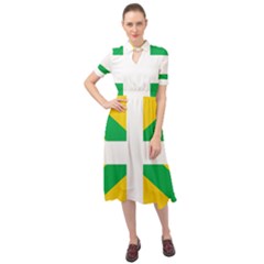 Halaka Flag Keyhole Neckline Chiffon Dress by tony4urban