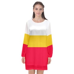 Malopolskie Flag Long Sleeve Chiffon Shift Dress  by tony4urban