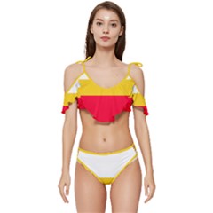 Malopolskie Flag Ruffle Edge Tie Up Bikini Set	