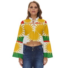 Kurdistan Flag Boho Long Bell Sleeve Top by tony4urban