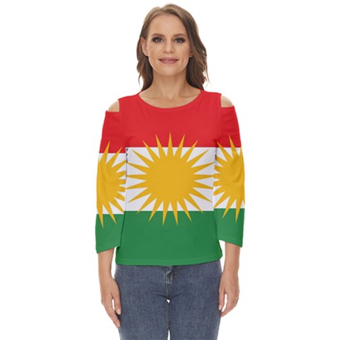 Kurdistan Flag Cut Out Wide Sleeve Top by tony4urban