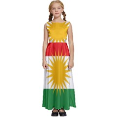 Kurdistan Flag Kids  Satin Sleeveless Maxi Dress by tony4urban