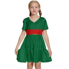 Lithuania Kids  Short Sleeve Tiered Mini Dress