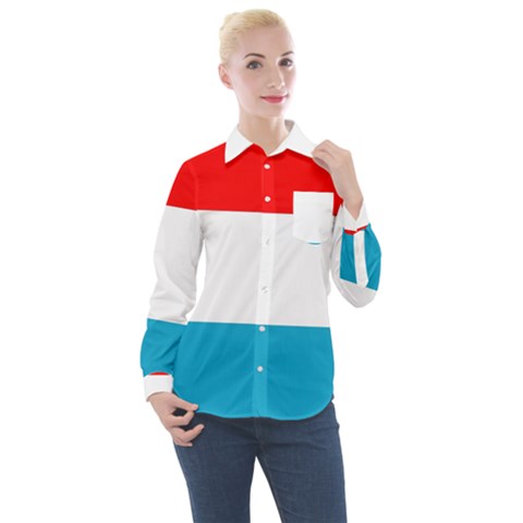 Luxembourg Women s Long Sleeve Pocket Shirt by tony4urban