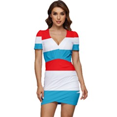 Luxembourg Low Cut Cap Sleeve Mini Dress