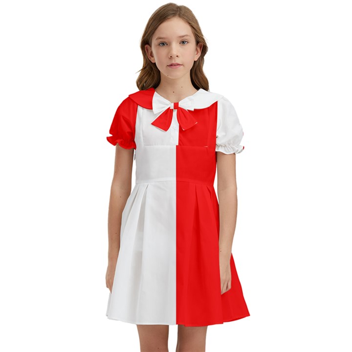 Malta Kids  Bow Tie Puff Sleeve Dress