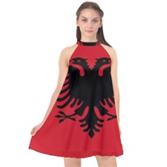 Albania Halter Neckline Chiffon Dress  by tony4urban