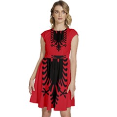 Albania Cap Sleeve High Waist Dress