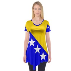 Bosnia And Herzegovina Short Sleeve Tunic  by tony4urban