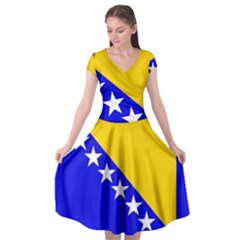 Bosnia And Herzegovina Cap Sleeve Wrap Front Dress by tony4urban