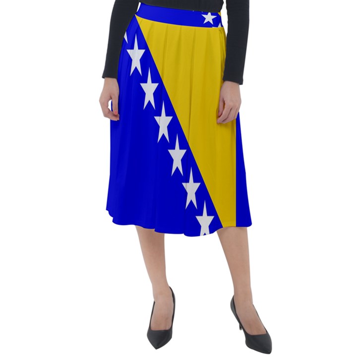 Bosnia And Herzegovina Classic Velour Midi Skirt 