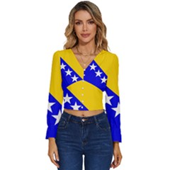 Bosnia And Herzegovina Long Sleeve V-neck Top by tony4urban