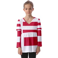 Eindhoven Flag Kids  V Neck Casual Top