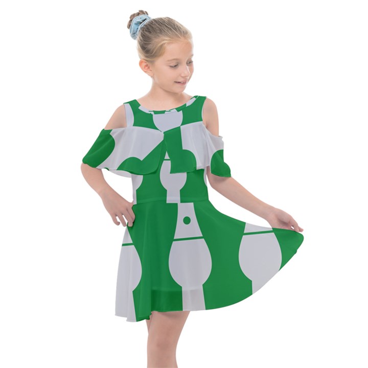 Hedmark Flag Kids  Shoulder Cutout Chiffon Dress