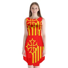 Languedoc Roussillon Flag Sleeveless Chiffon Dress   by tony4urban