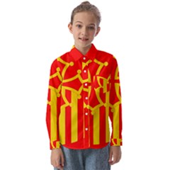 Languedoc Roussillon Flag Kids  Long Sleeve Shirt by tony4urban