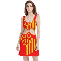 Languedoc Roussillon Flag Velour Cutout Dress by tony4urban