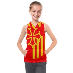 Languedoc Roussillon Flag Kids  Sleeveless Hoodie by tony4urban