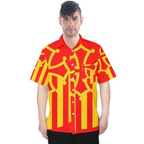 Languedoc Roussillon Flag Men s Hawaii Shirt by tony4urban