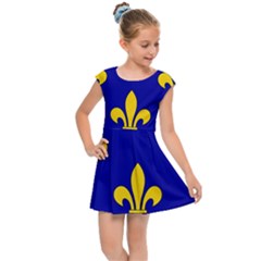 Ile De France Flag Kids  Cap Sleeve Dress by tony4urban