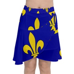 Ile De France Flag Chiffon Wrap Front Skirt by tony4urban