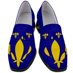 Ile De France Flag Women s Chunky Heel Loafers by tony4urban