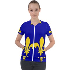 Ile De France Flag Short Sleeve Zip Up Jacket by tony4urban