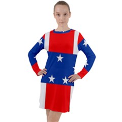 Netherlands Antilles Long Sleeve Hoodie Dress