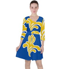 Brussels Quarter Sleeve Ruffle Waist Dress by tony4urban