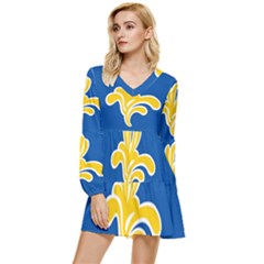 Brussels Tiered Long Sleeve Mini Dress by tony4urban