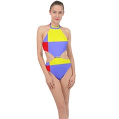 Nitriansky Flag Halter Side Cut Swimsuit by tony4urban