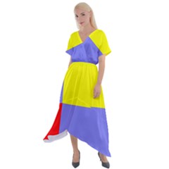 Nitriansky Flag Cross Front Sharkbite Hem Maxi Dress