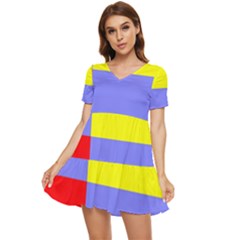 Nitriansky Flag Tiered Short Sleeve Babydoll Dress