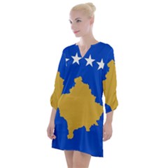 Kosovo Open Neck Shift Dress by tony4urban