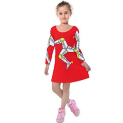 Isle Of Man Kids  Long Sleeve Velvet Dress