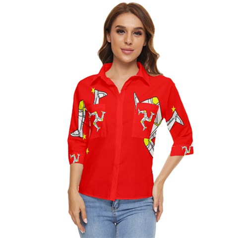 Isle Of Man Women s Quarter Sleeve Pocket Shirt by tony4urban