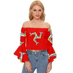 Isle Of Man Off Shoulder Flutter Bell Sleeve Top by tony4urban